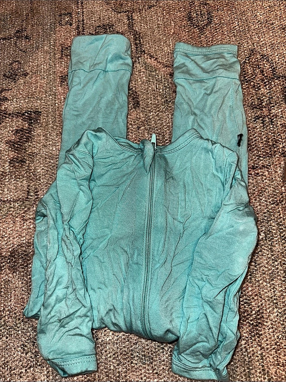 Kyte Baby Bamboo Rayon Zipper Romper in Turquoise, 6-12M